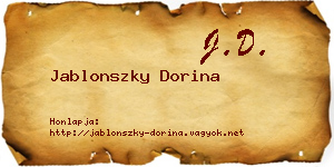 Jablonszky Dorina névjegykártya