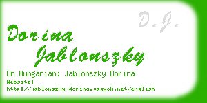 dorina jablonszky business card
